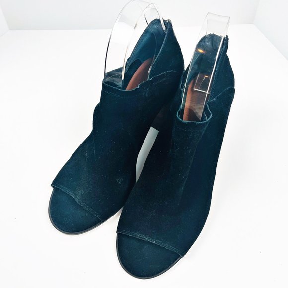 2/$20 Lucky Brand Suede Peep Toe Booties 10 - Picture 3 of 7